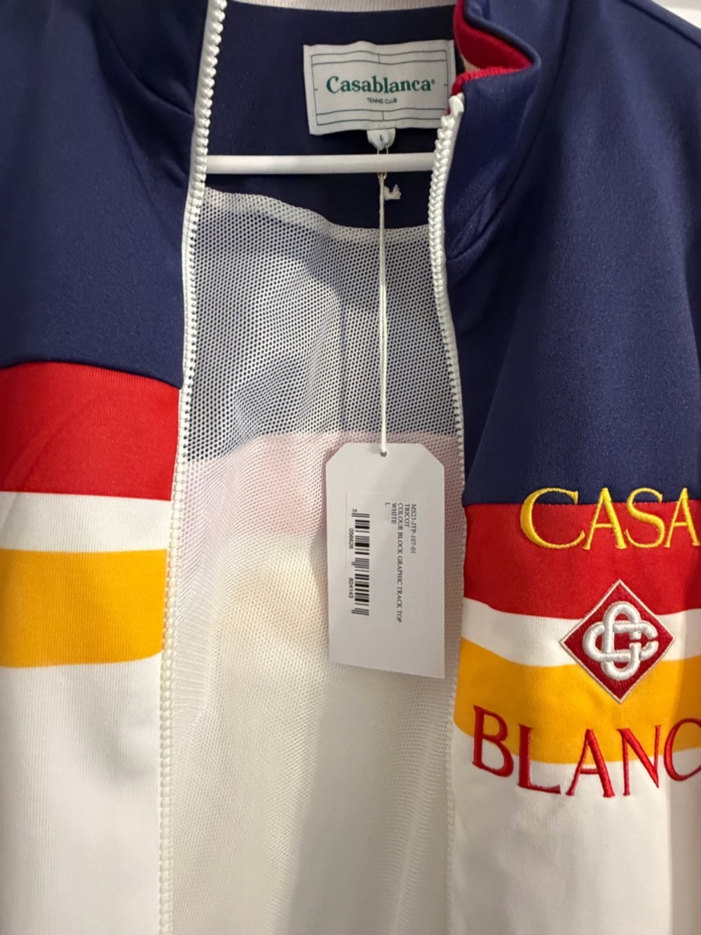 Casablanca Women’s Colorblock Track Jacket in Navy/Red/Yellow